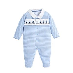 JoJo Maman Bebe Blue Boat Embroidered Sleepsuit 3-6M